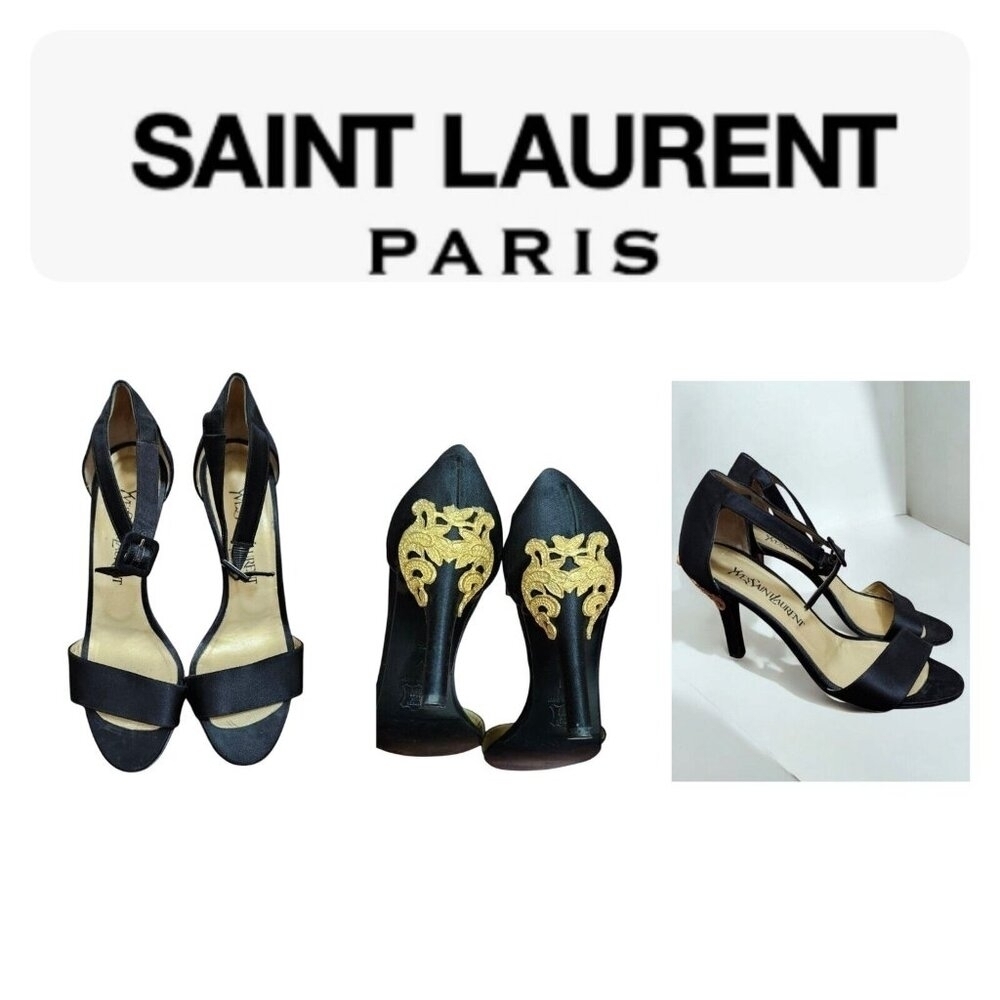 Saint Laurent Heels Black Women's Size 7.5 M - Picture 14 of 14